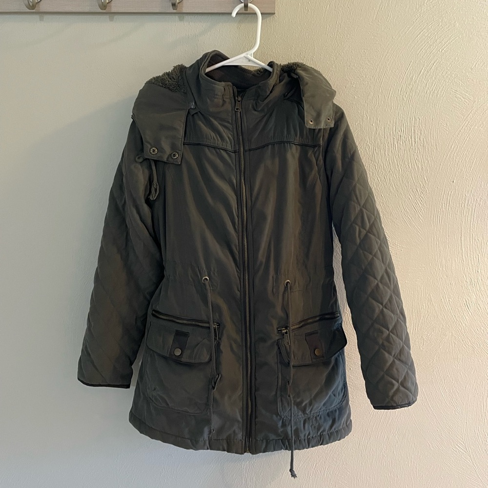 Royalty For Me Army Green Hooded Jacket